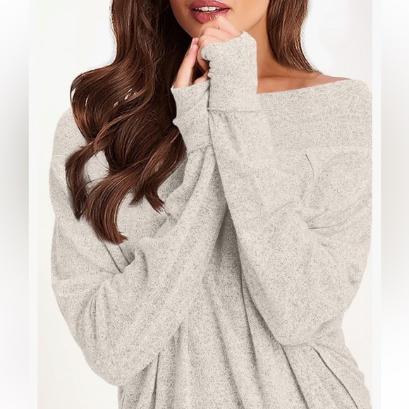 Three Sixty Six women’s Elegant Off-Shoulder Cream Sweater Size M/L NWOT - Picture 2 of 5